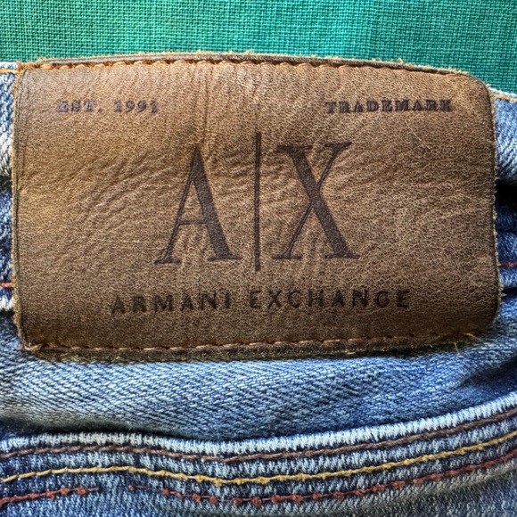A/X ARMANI EXCHANGE Men’s Distressed Straight Leg Blue Jeans. Size 36 Long - Picture 7 of 9